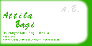 attila bagi business card